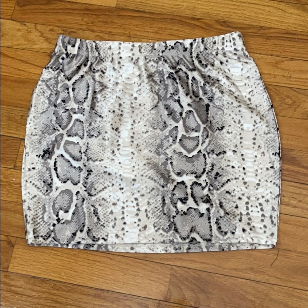 Snake skin mini skirt